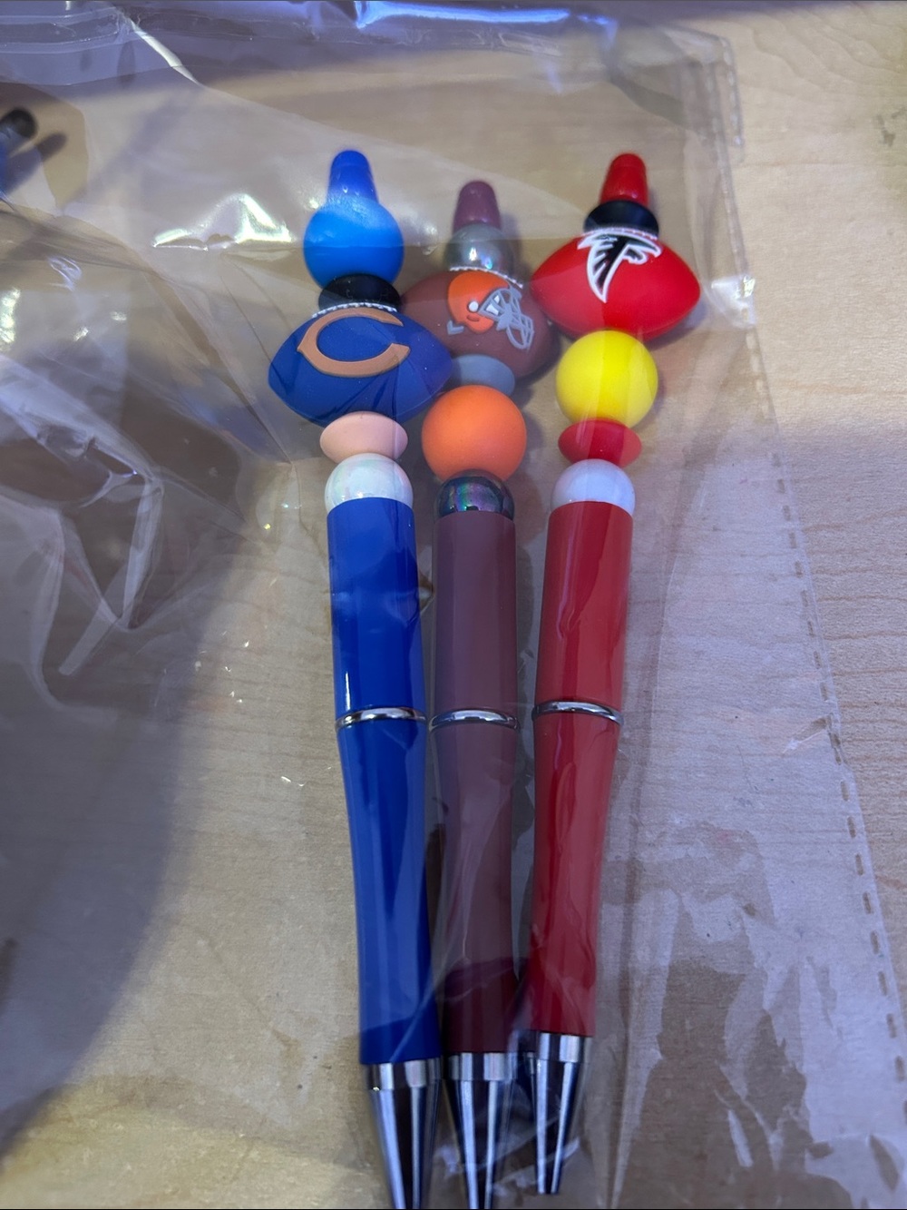 Unique handmade football NFL-themed pens-Chicago-Cleveland -Bro& Atlanta Falcons